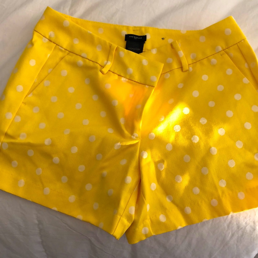 And Taylor (4) yellow w/white polka dots shorts.
